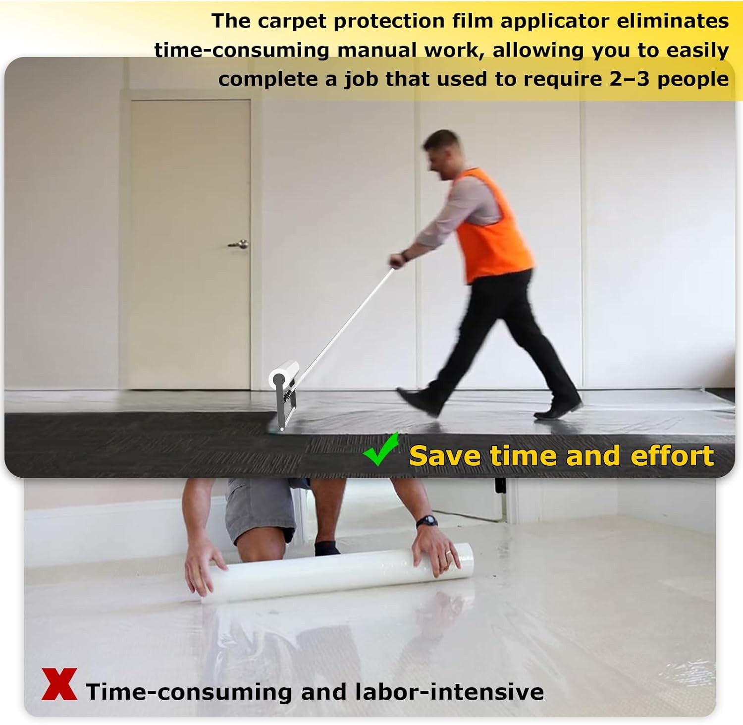 Carpet Protection Film Applicator, Adjustable Width, for Carpet Shield 24/36”