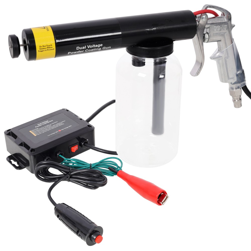 15KV 25KV Dual Voltage Powder Coating Gun, 120V, Clear Bottle