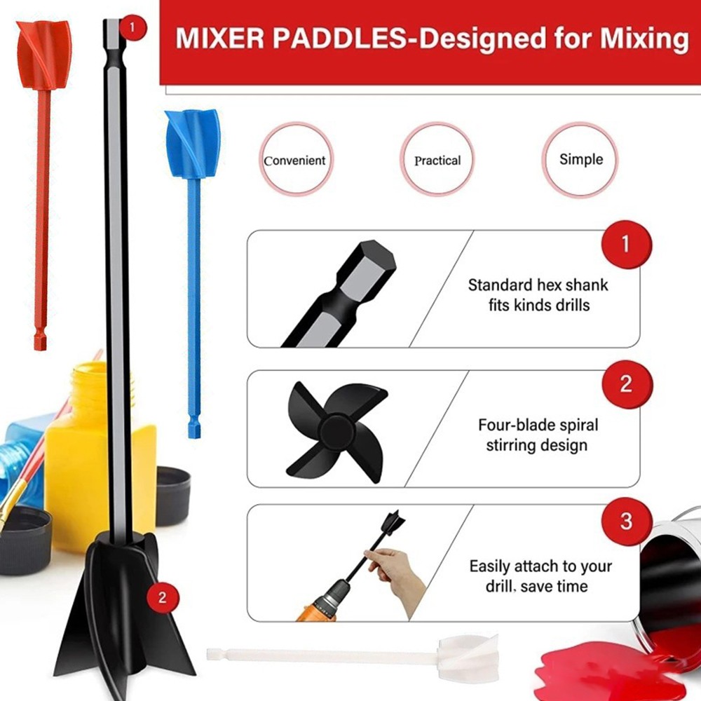 Paint Mixer Drill Attachment Paint Mixer Resin Drill Mixer Paint FQLO