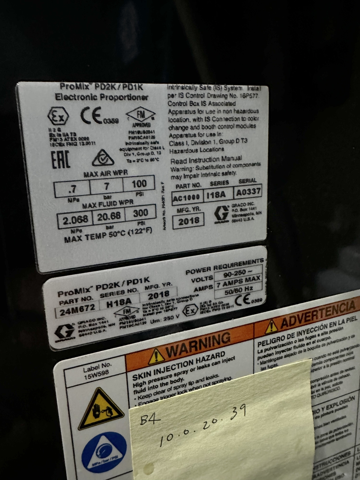 Graco ProMix PD2K / PD1K Automatic Proportioner w/ Color Change Modules