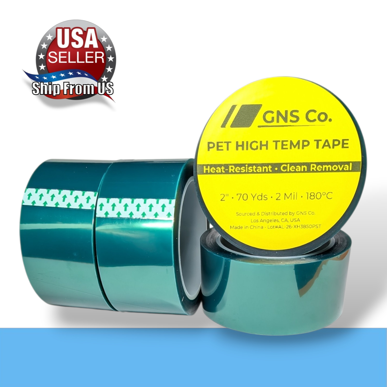 Green Polyester Tape PET High Temp Temperature Masking Tape