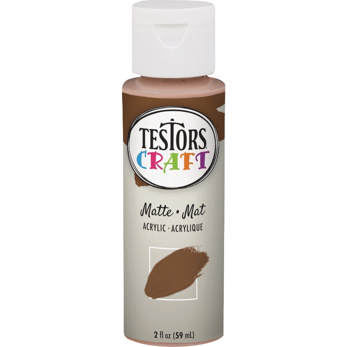 Testors Craft 2 Oz. Matte Brownie Acrylic Paint 297438A Testors 297438A
