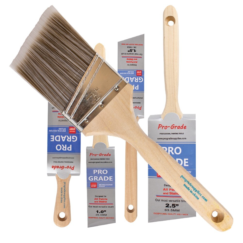 5-Pack Angle Brushes in Assorted Sizes for All Latex and Oil Paints & Stains
