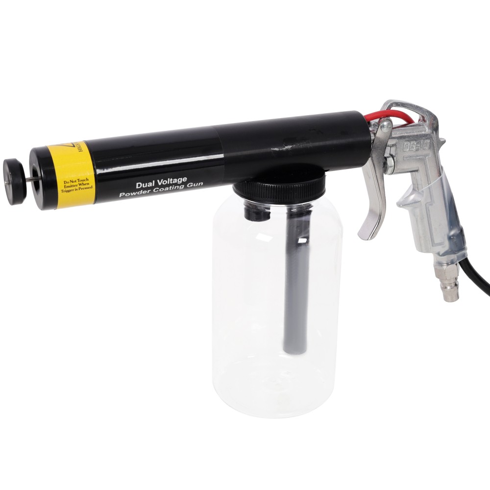15KV 25KV Dual Voltage Powder Coating Gun, 120V, Clear Bottle