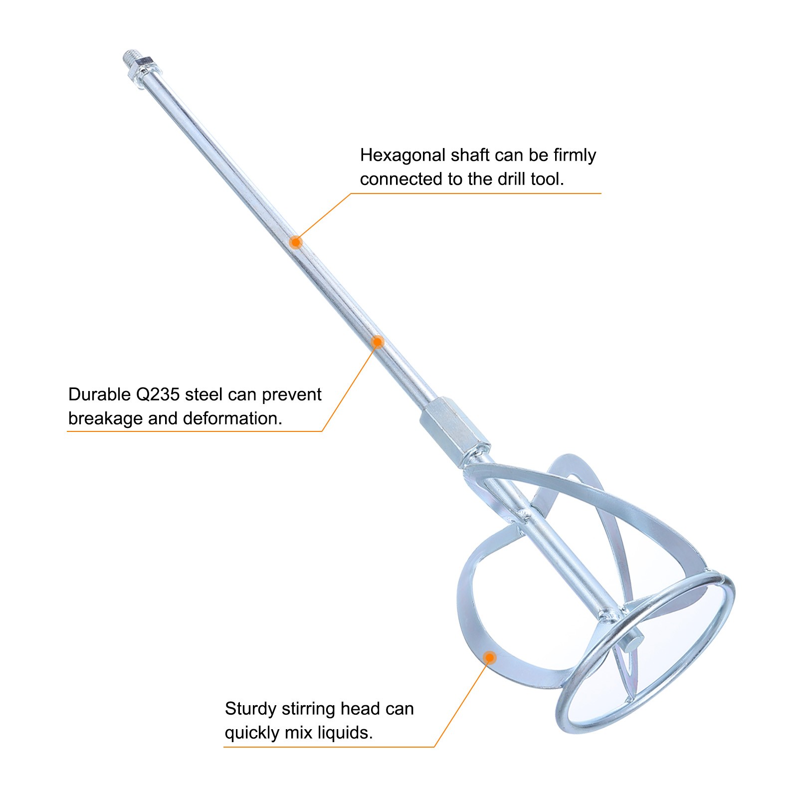 Concrete Mixing Paddle Paint Mixer Drill Attachment Cement Tools