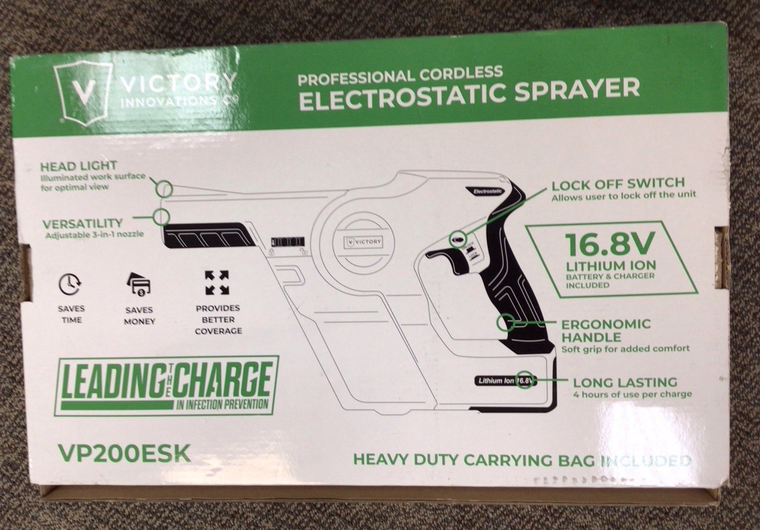Victory Professional Cordless Electrostatic Handheld Sprayer VP200ESK OPEN BOX