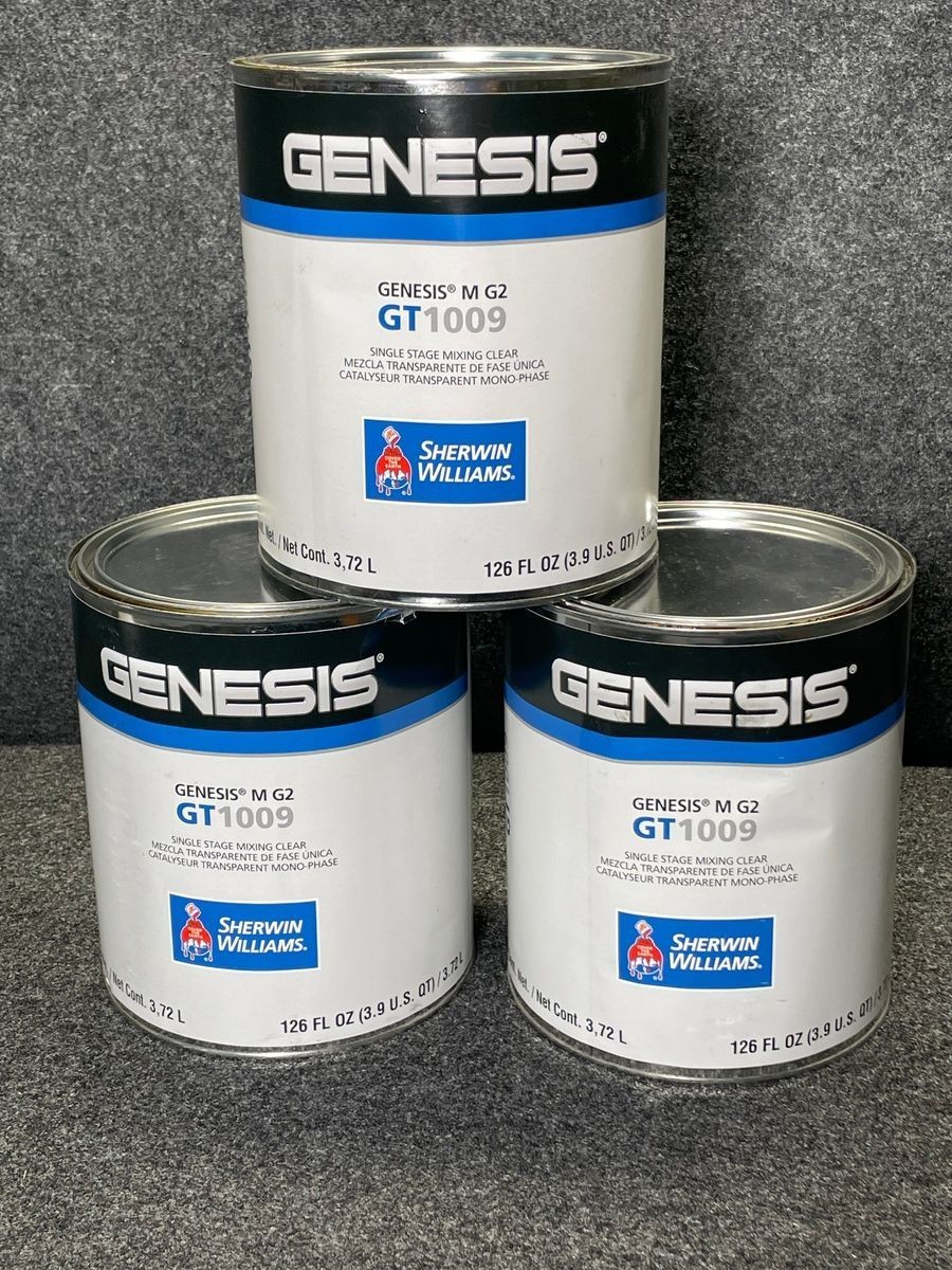 SHERWIN WILLIAMS GT1009 Genesis M G2 Single Stage Mixing Clear 3.9QT, Lot of 3*
