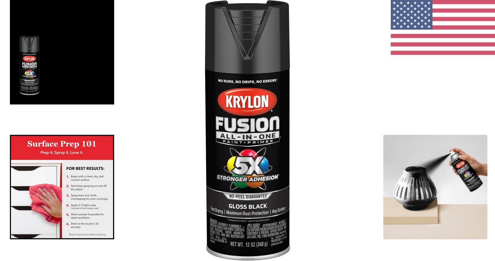 Durable Gloss Black Spray Paint – Indoor/Outdoor Use, Rust Resistant Formula