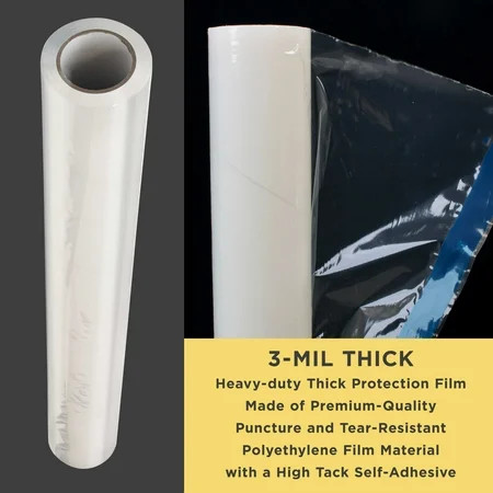 Carpet Protection Film, 36″ x 200′ Roll – Clear Self Adhesive, Floors & Surfaces