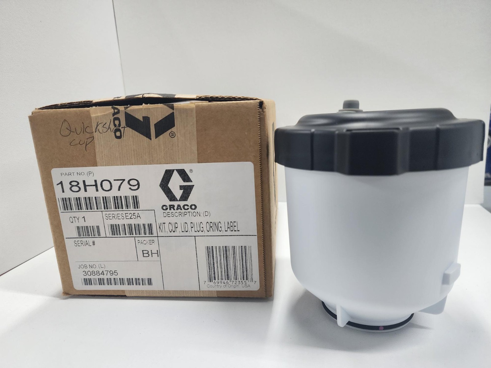 GRACO 18H079 QUICKSHOT KIT, CUP, LID, PLUG, ORING, LABEL