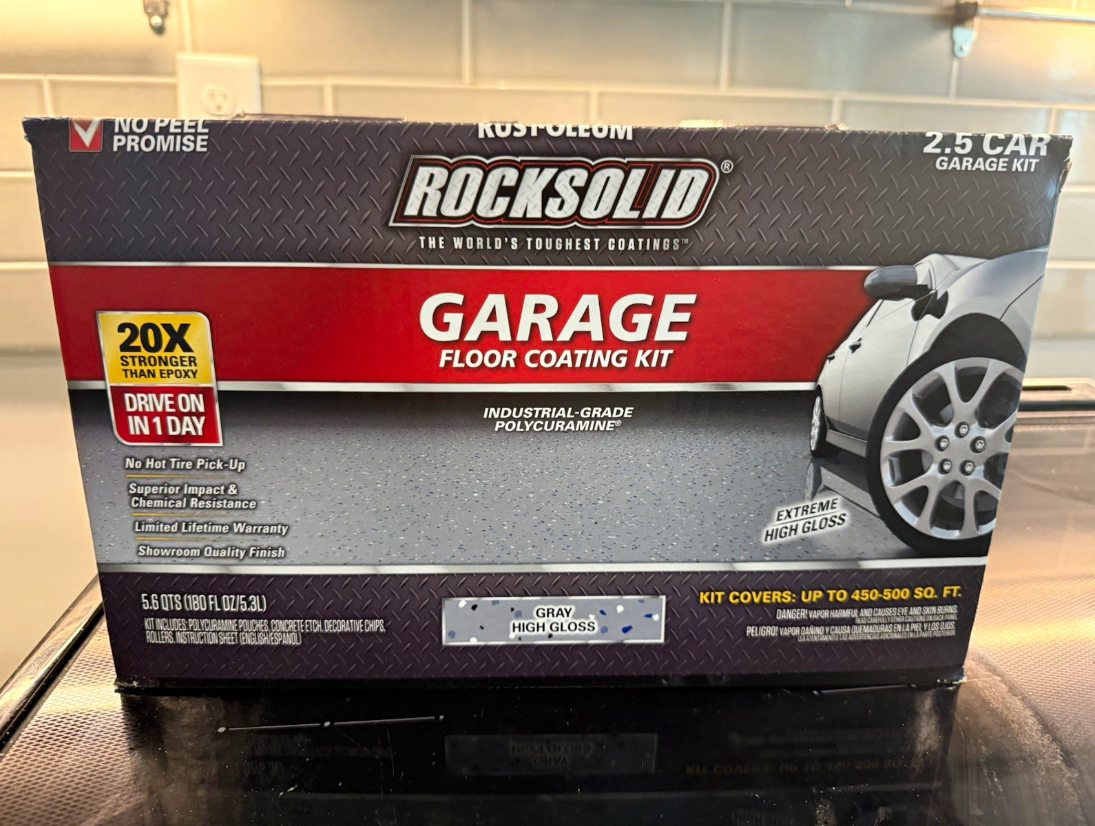 Rust-Oleum RockSolid Garage Floor Coating Kit Gray High Gloss 2.8 qts. (1/2 kit)