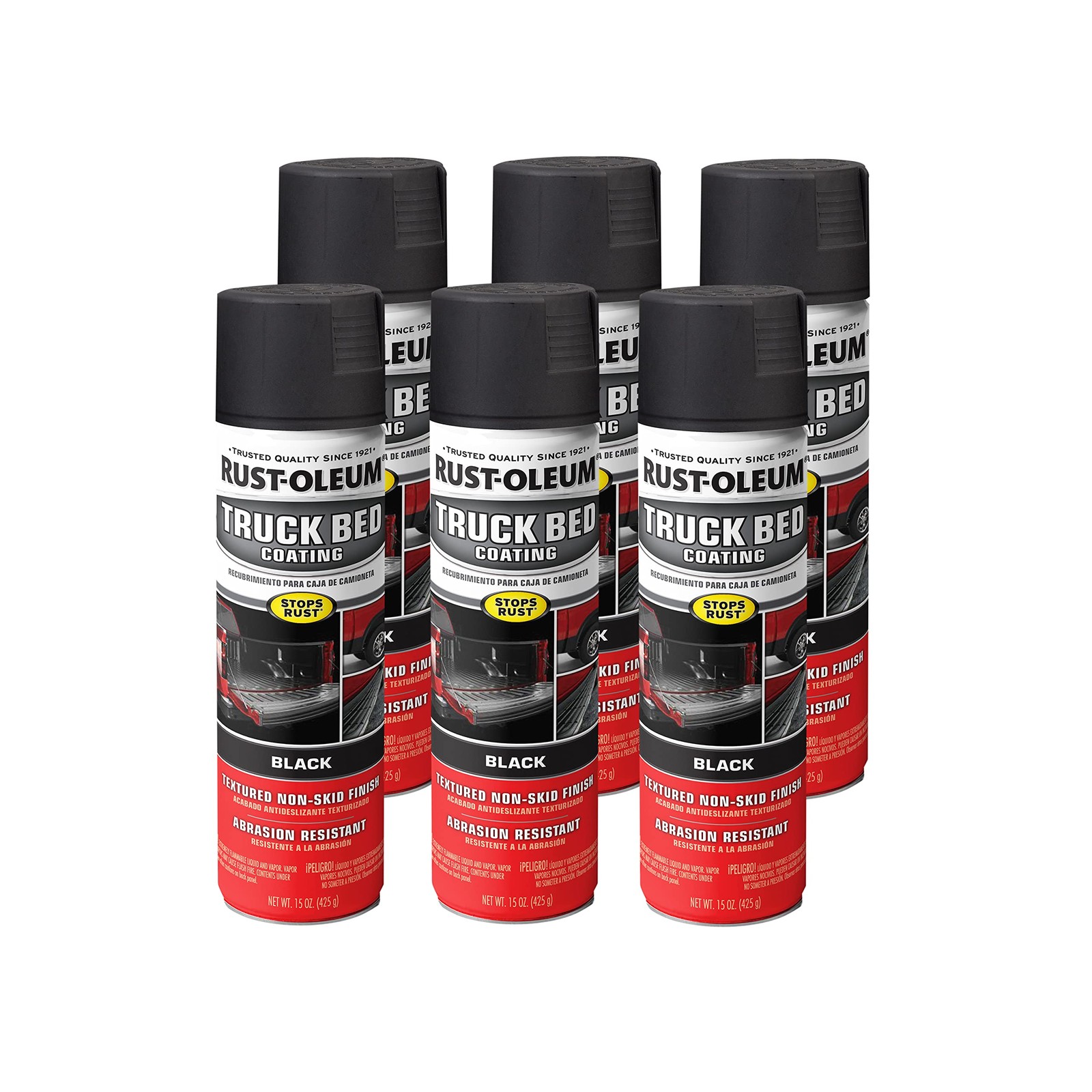 Rust Oleum Truck Bed Coating Spray 15 Ounce Pack Of 6 Stops Rust Non Skid Finish