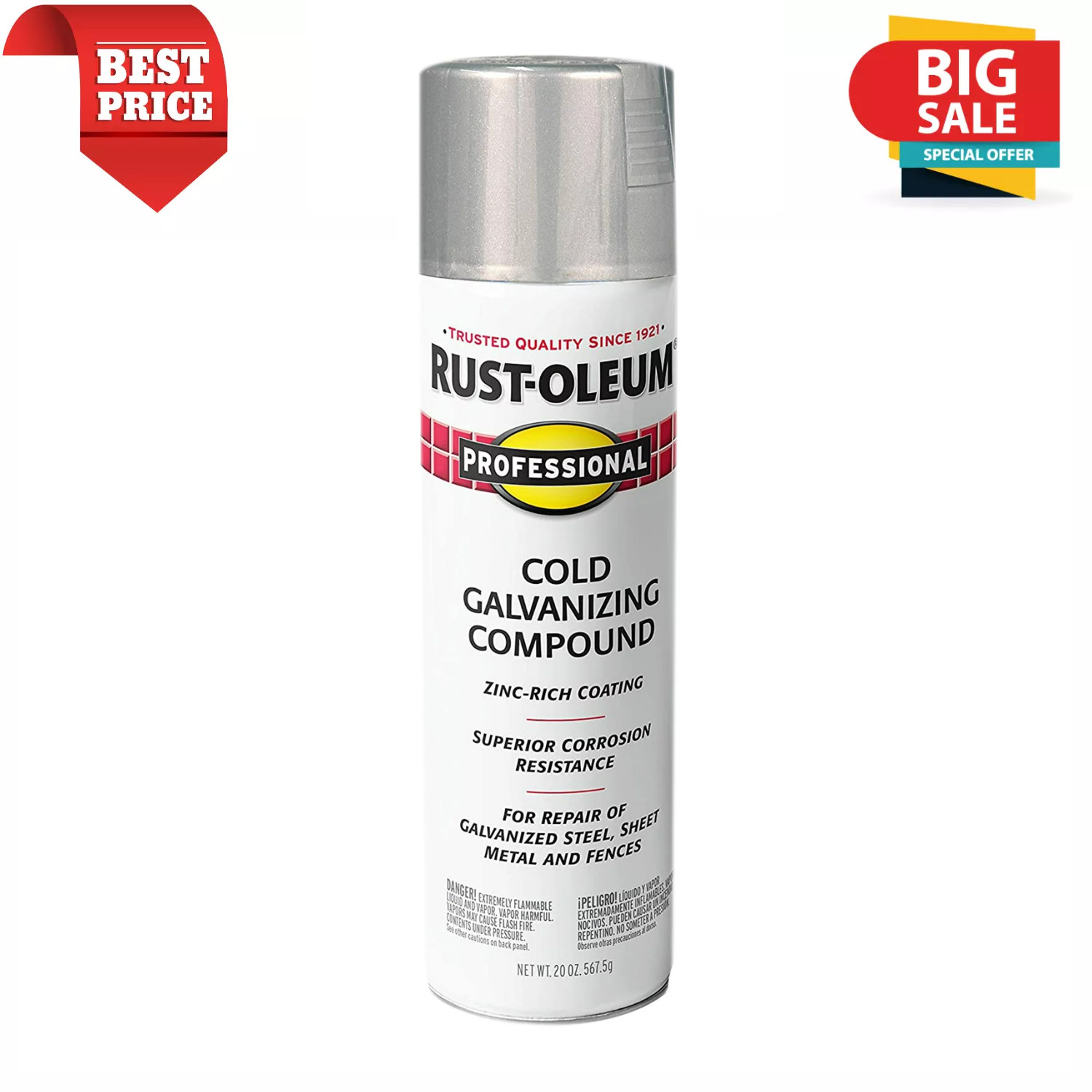 Cold Gray, Rust-Oleum Professional Galvanizing Compound Spray Paint, 20 oz