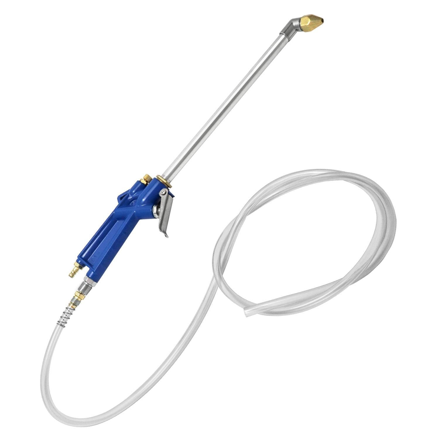 QWORK Air Blow Gun Pneumatic Engine Cleaning with 4Ft Hose, 1 pc, blue
