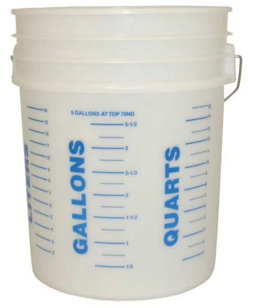 Kraft Tool 5 Gallon Measuring Bucket w/Measurements Imprinted Translucent NEW
