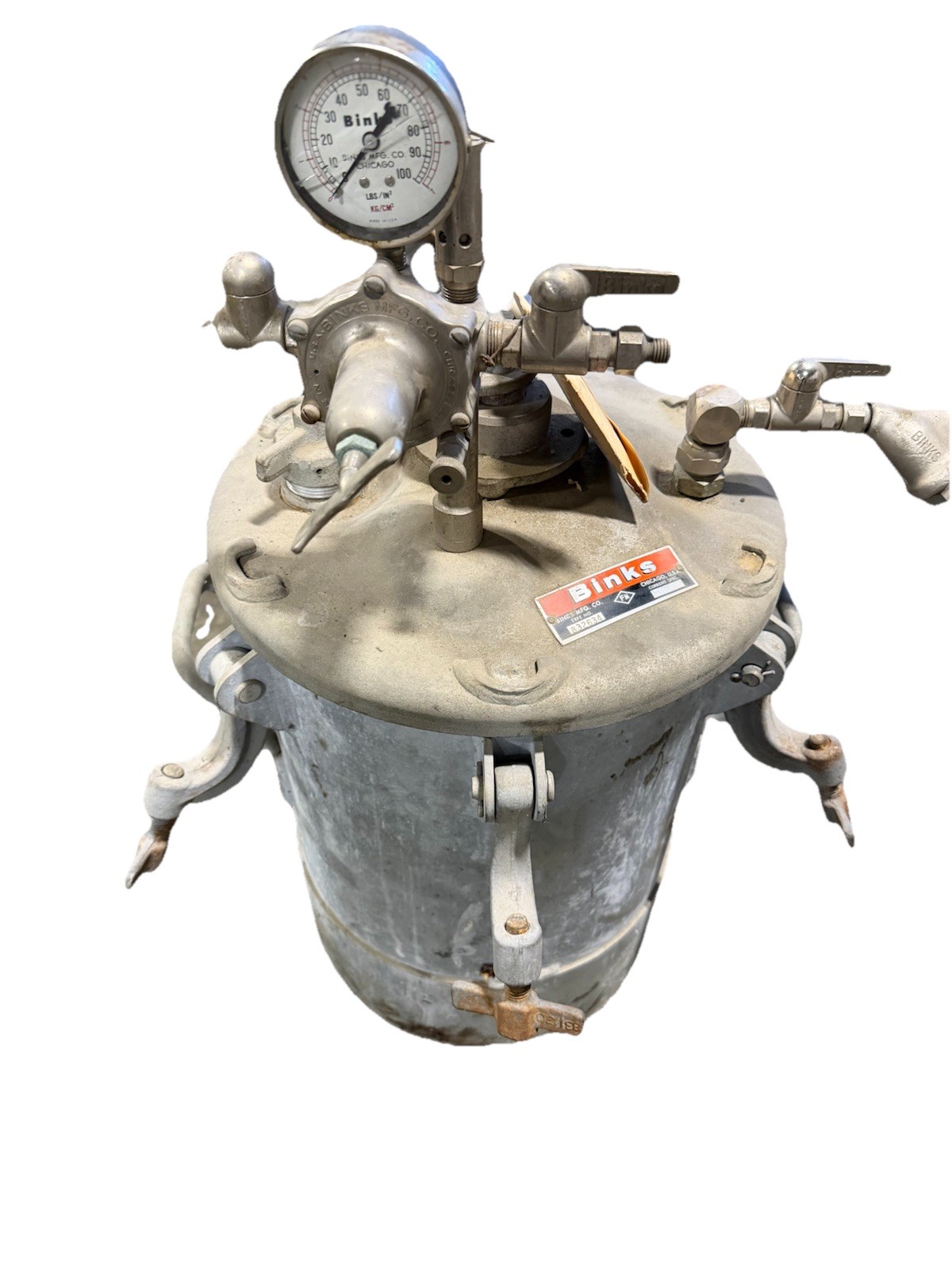 Binks 183S 5 Gallons ASME Stainless Steel Pressure Tank, Double Regulated