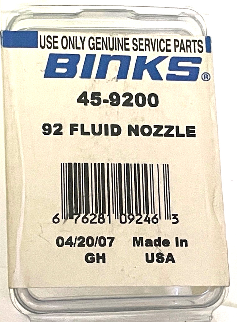BINKS HVLP SPRAY GUN FLUID NOZZLE 1.2 45-9200 NIB OEM QUALITY