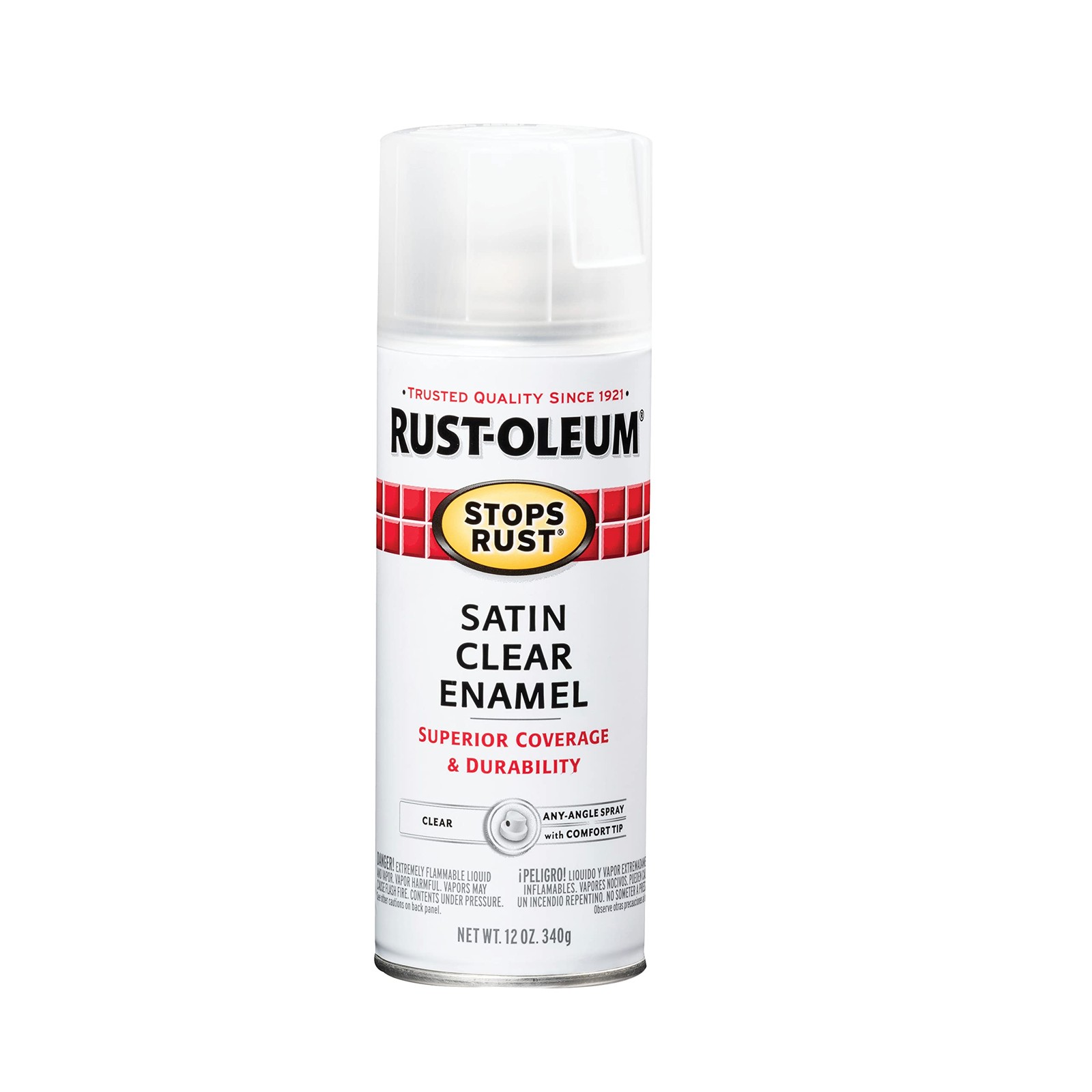 Rust-Oleum 285092 Stops Rust Spray Paint, 12 Ounce (Pack of 1), Satin Clear