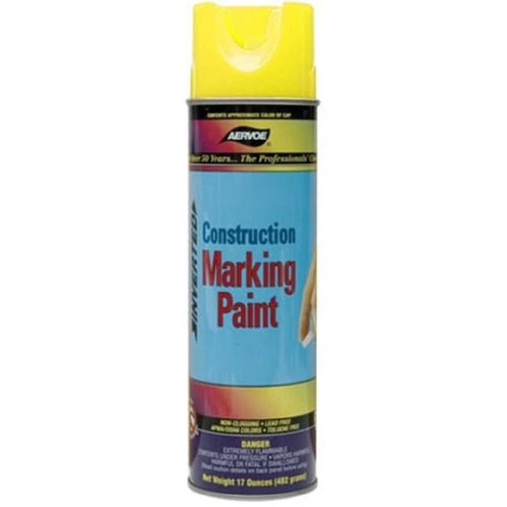 Aervoe 258 Construction Marking Paint (12-Pack) High-Visibility Yellow