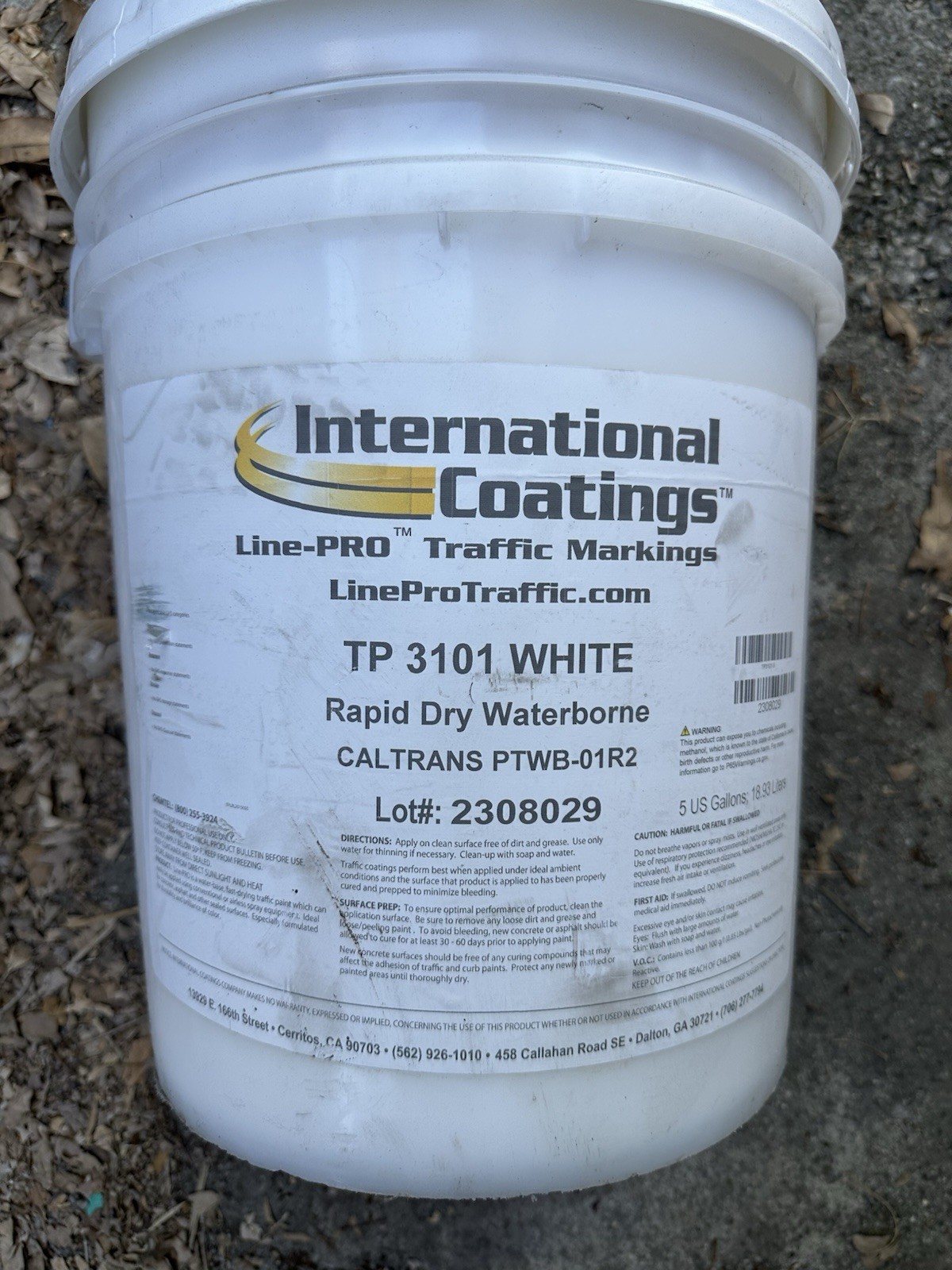 International Coating Traffic Zone Marking Paint,5 gal, TP 3101 WHITE