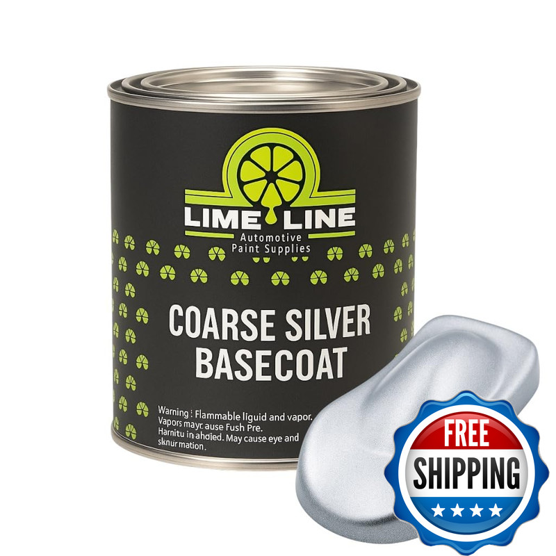 Lime Line Automotive Basecoats 1K Urethane Base Coat Color Silver Basecoat Quart