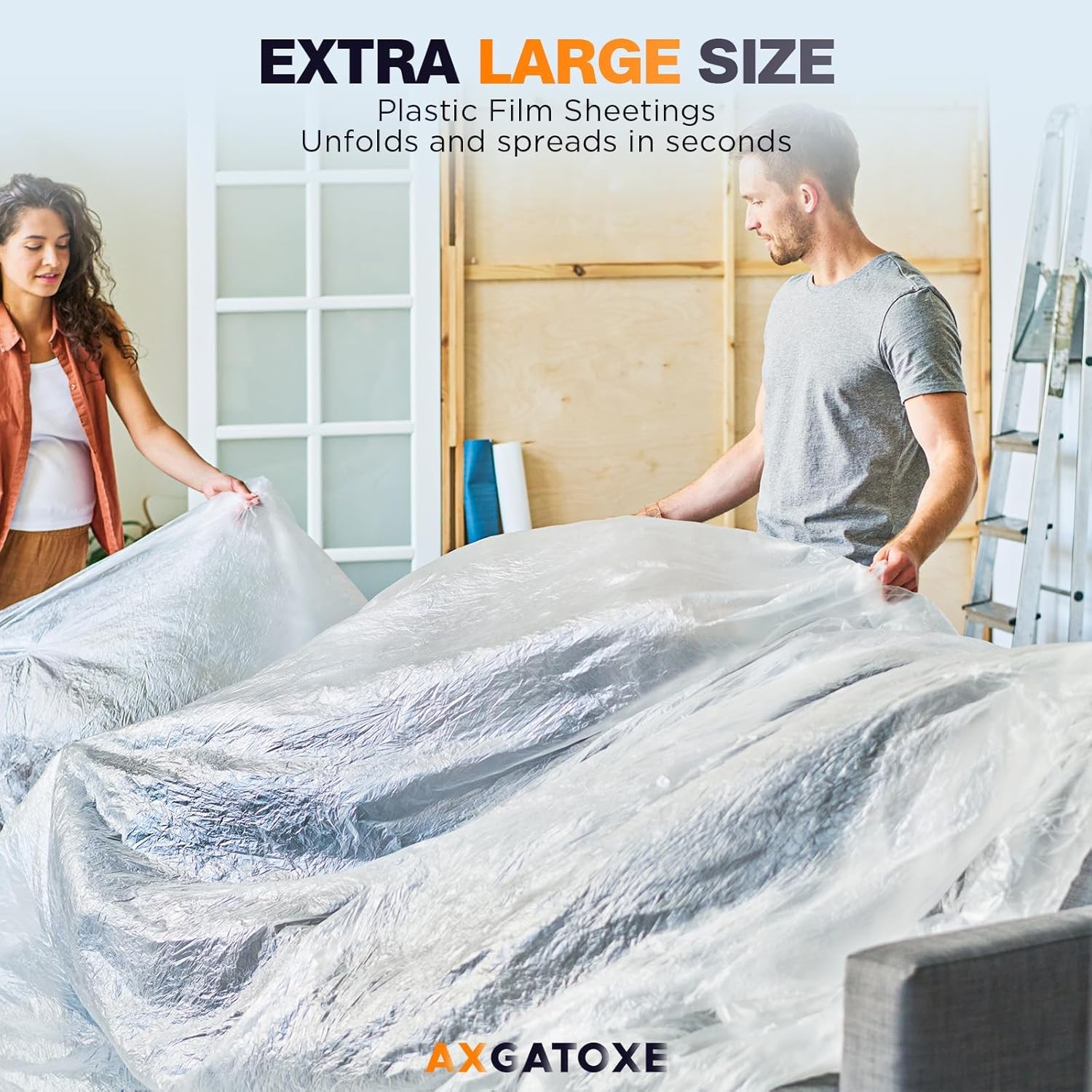 6 Pack Plastic Drop Cloths 12×9 FT Disposable Waterproof Painter’s Tarp