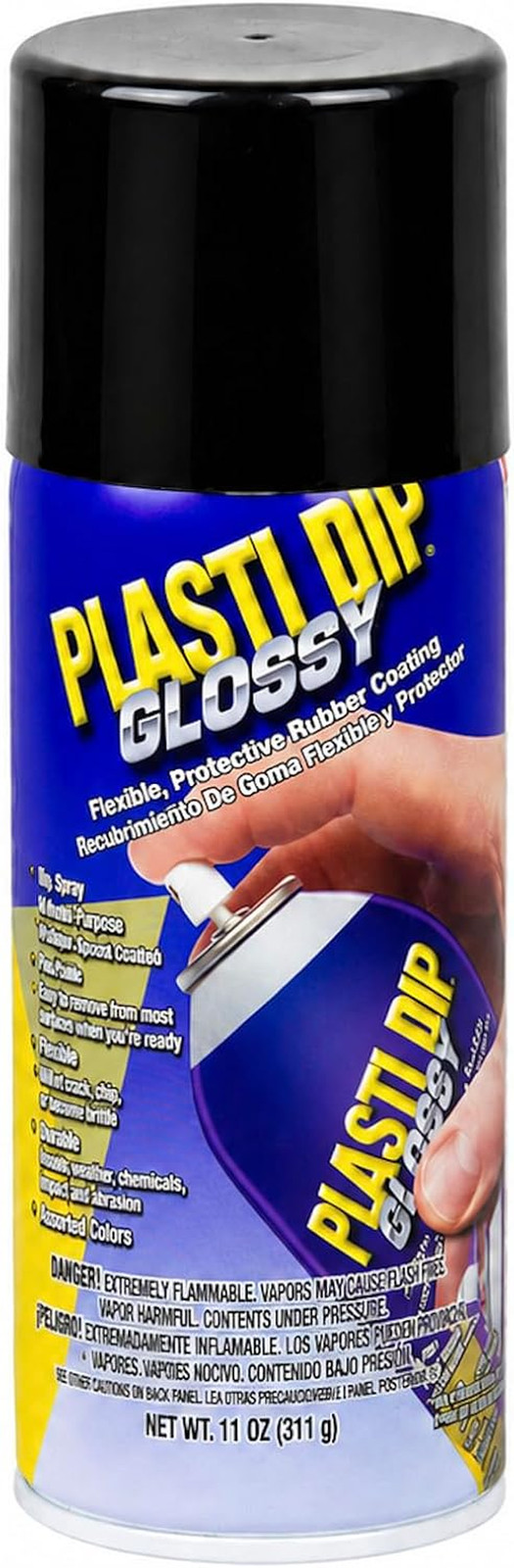 Glossy Black Rubber Coating Spray, 11 Oz Aerosol Can, Flexible Peelable Protecti