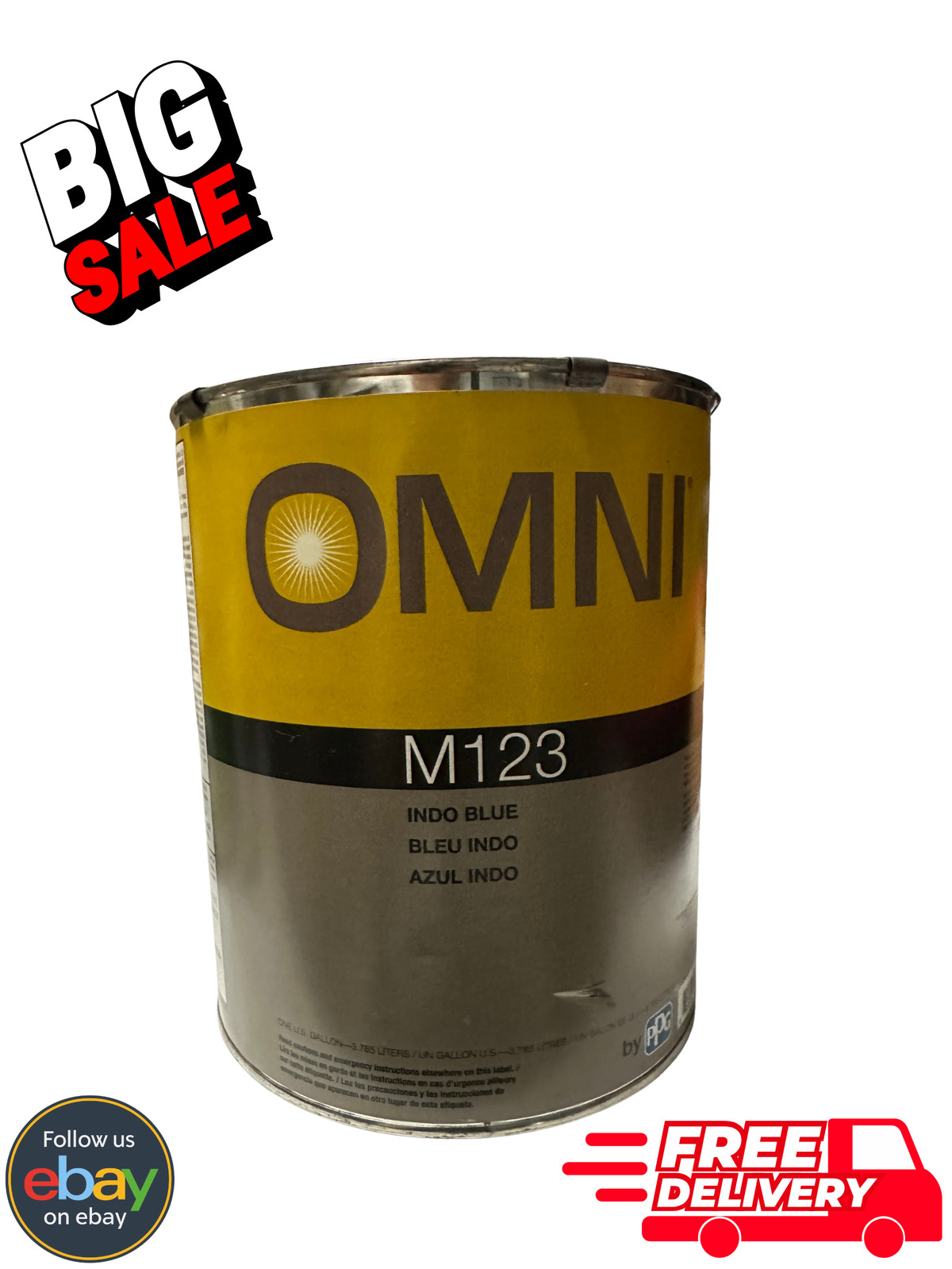 OMNI M123 Indo Blue Industrial Paint 1 Gallon PPG Automotive Coating BIG SALE