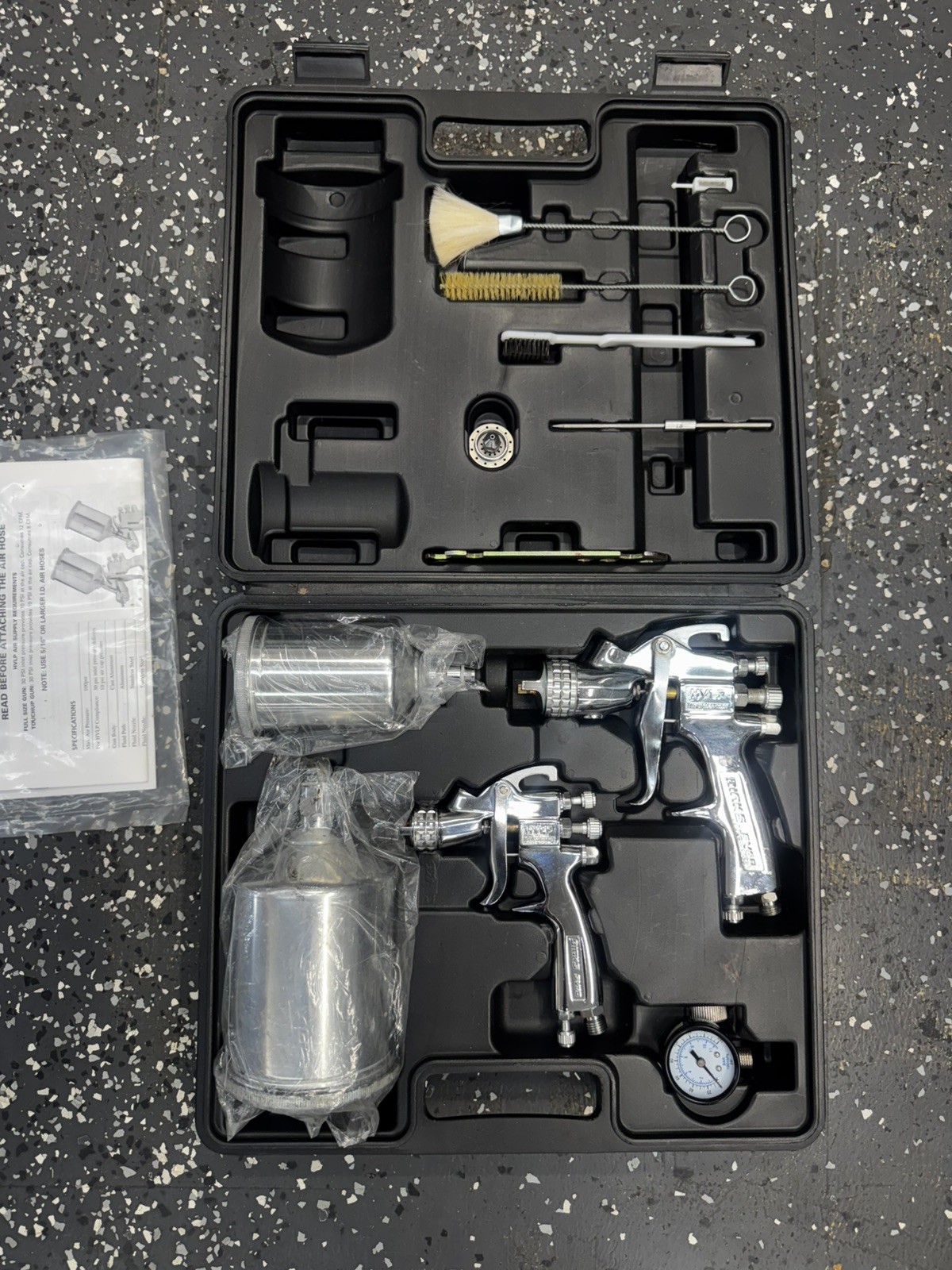 Binks SV50 HVLP Gravity Spray Gun Combo Set