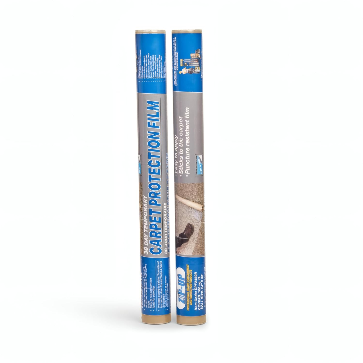 Zip-Up Carpet Protection Film – 24″ X 50′ Floor and Surface Shield with Self Adh