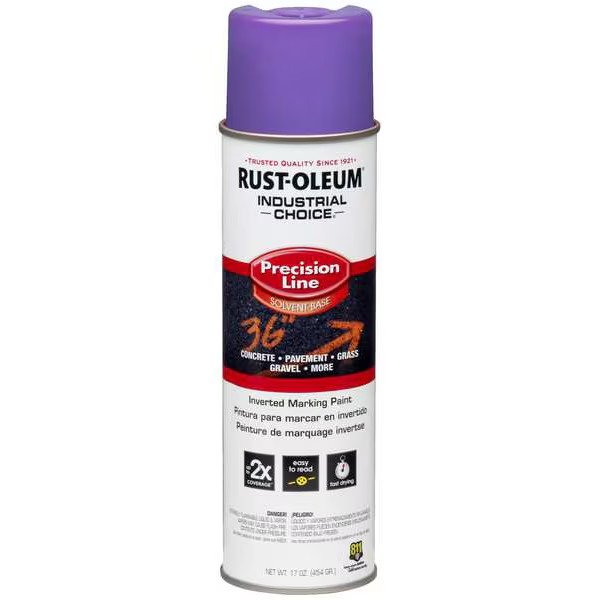 Rust-Oleum 1669838V Precision Marking Paint, Inverted, Fluorescent Purple (6 PK)