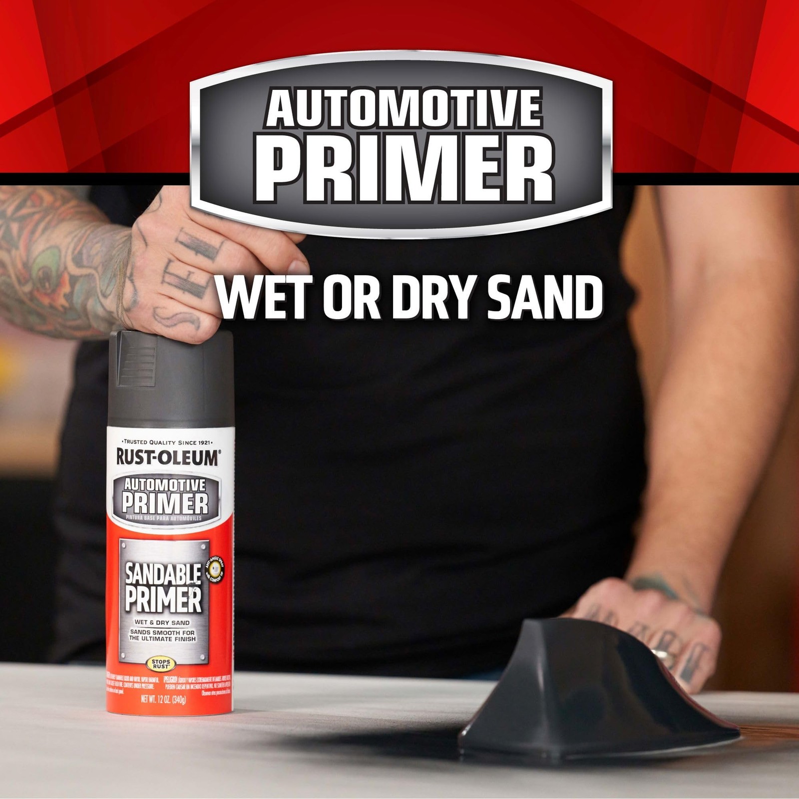 Rust-Oleum 260737 Automotive Sandable Primer 12 fl oz (Pack of 1), White