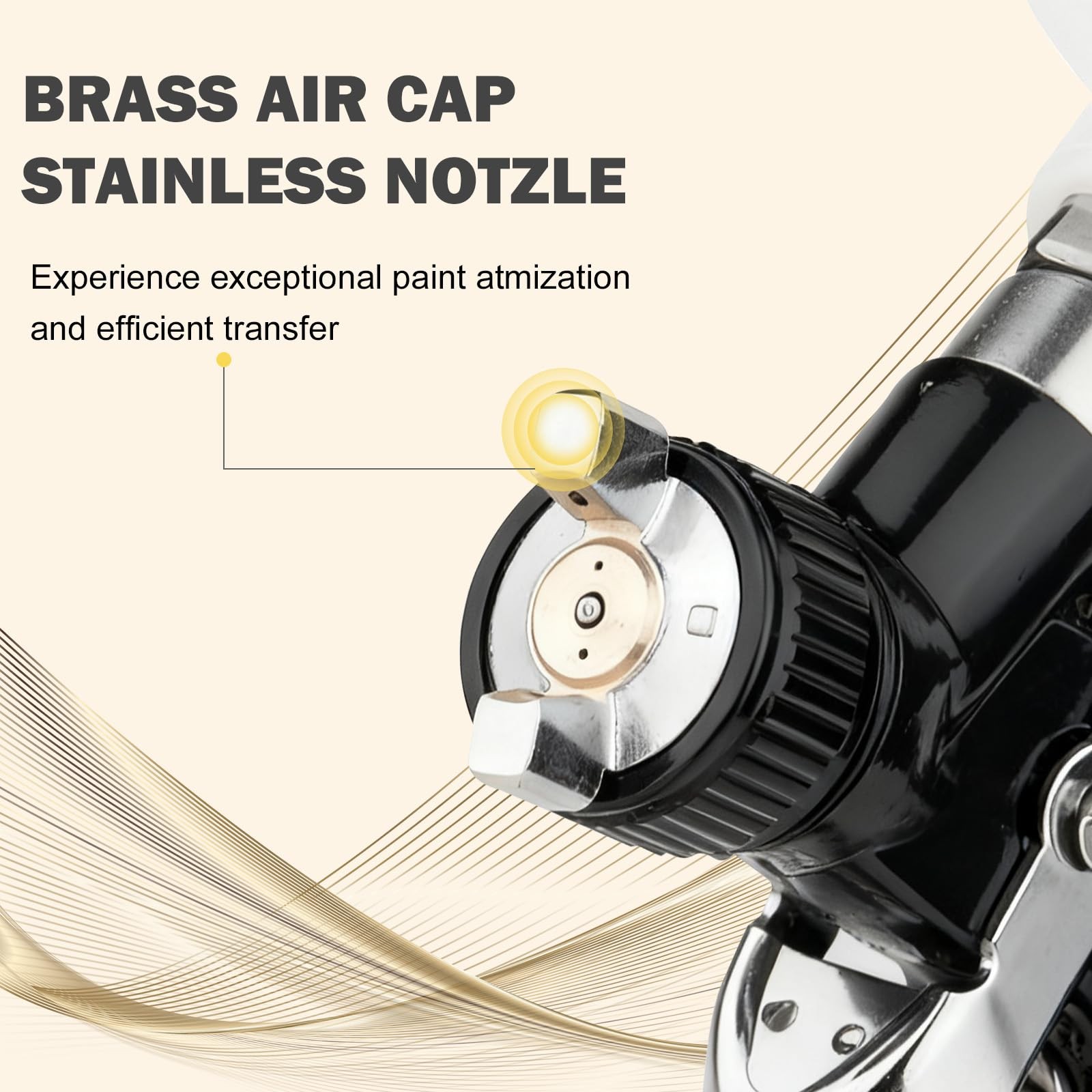 Bentohkle Mini Hvlp Air Spray Gun 0.8/1.0 Mm Nozzles And 5Pcs 200Ml Disposable