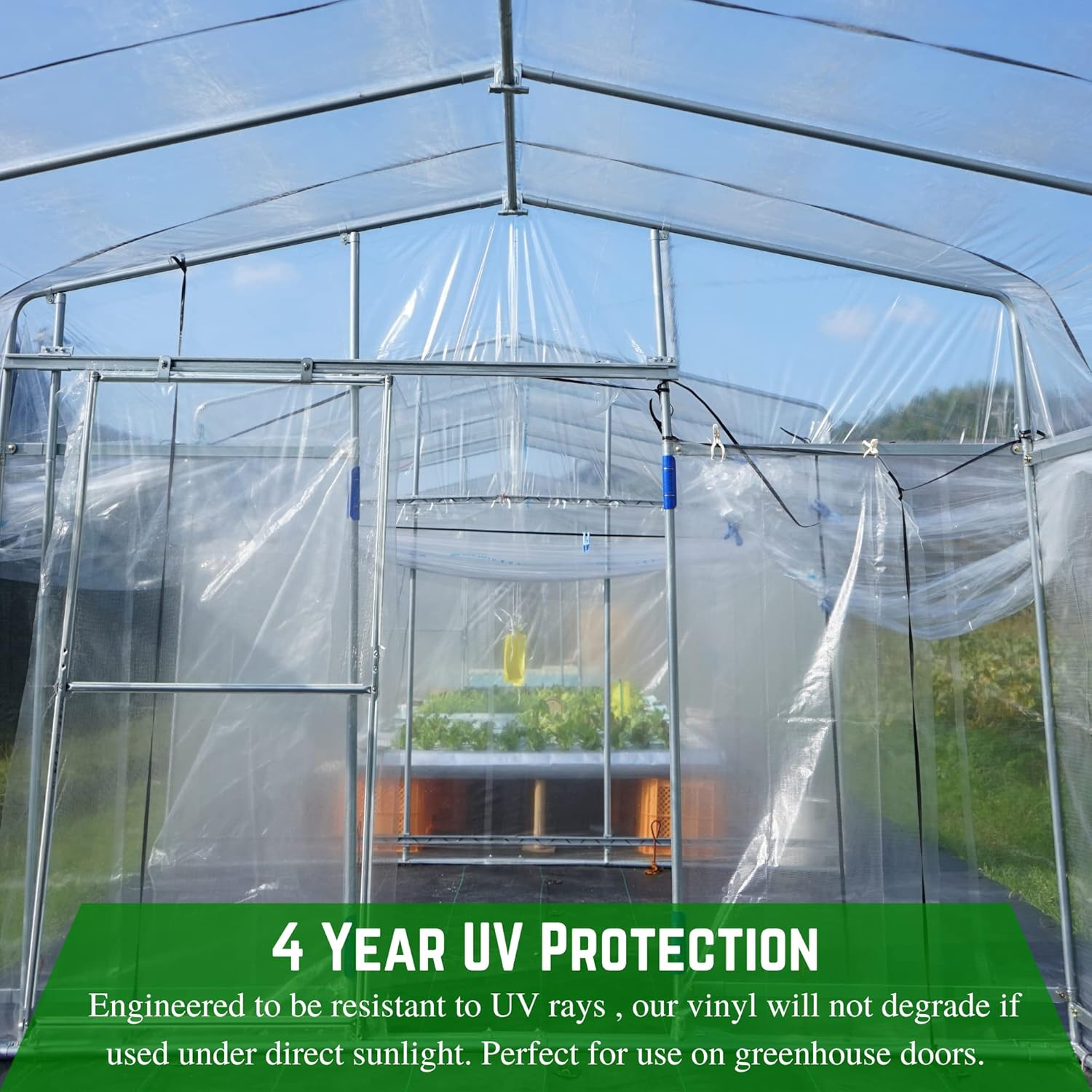 Farm Plastic Supply – Clear Vinyl Sheeting – 15 Mil – (4’6″ X 10′) – Vinyl Plast