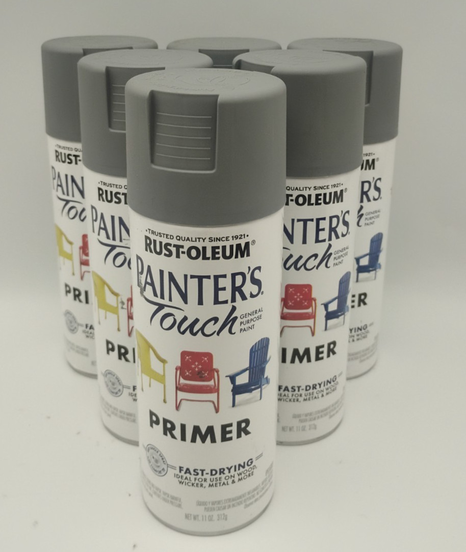 Rust-Oleum 318623 Painters Touch Gray Primer Spray Paint 11 oz. (Pack of 6)