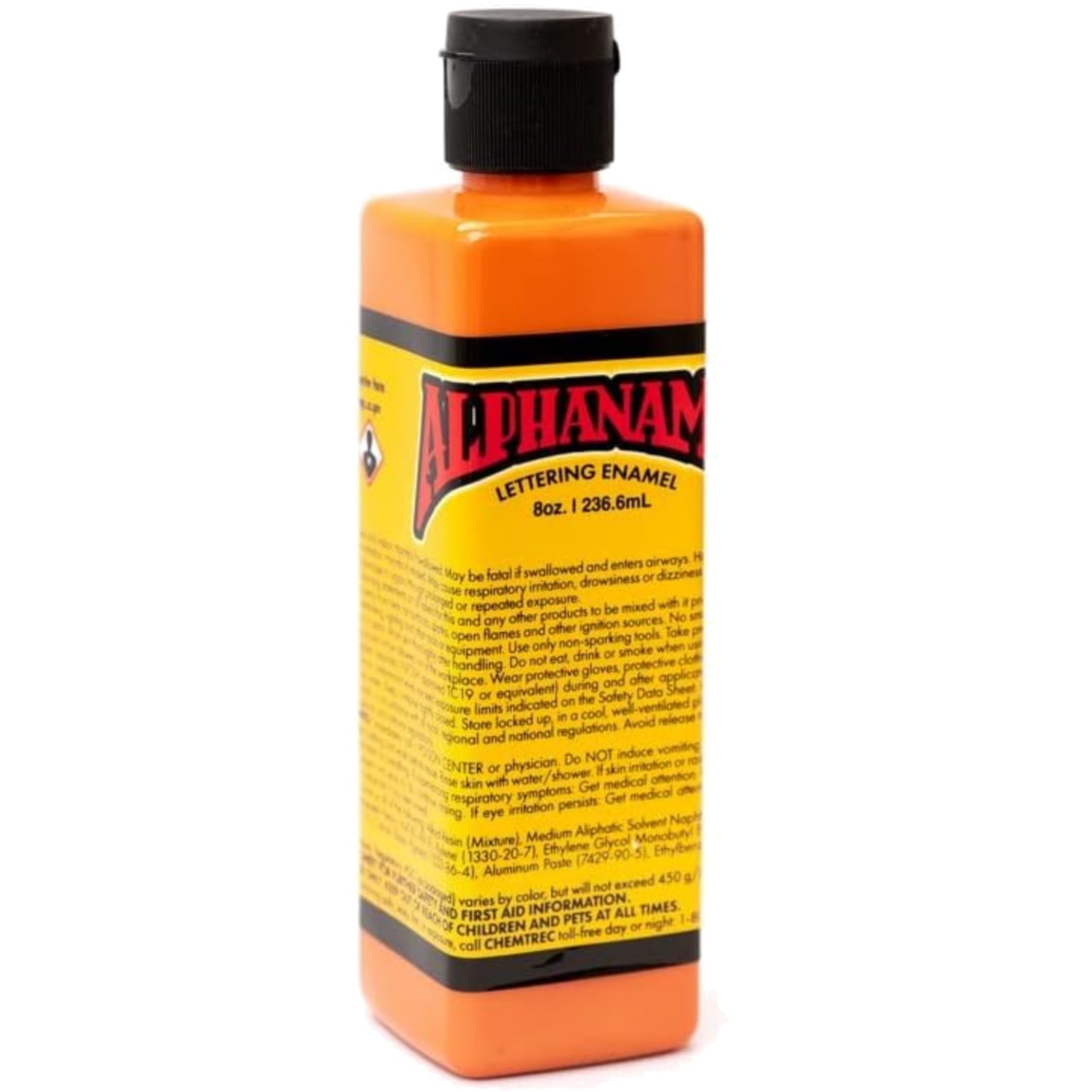 Alpha Orange Enamel Paint – 8 oz Glossy Finish, Ideal for Artists & Sign Makers