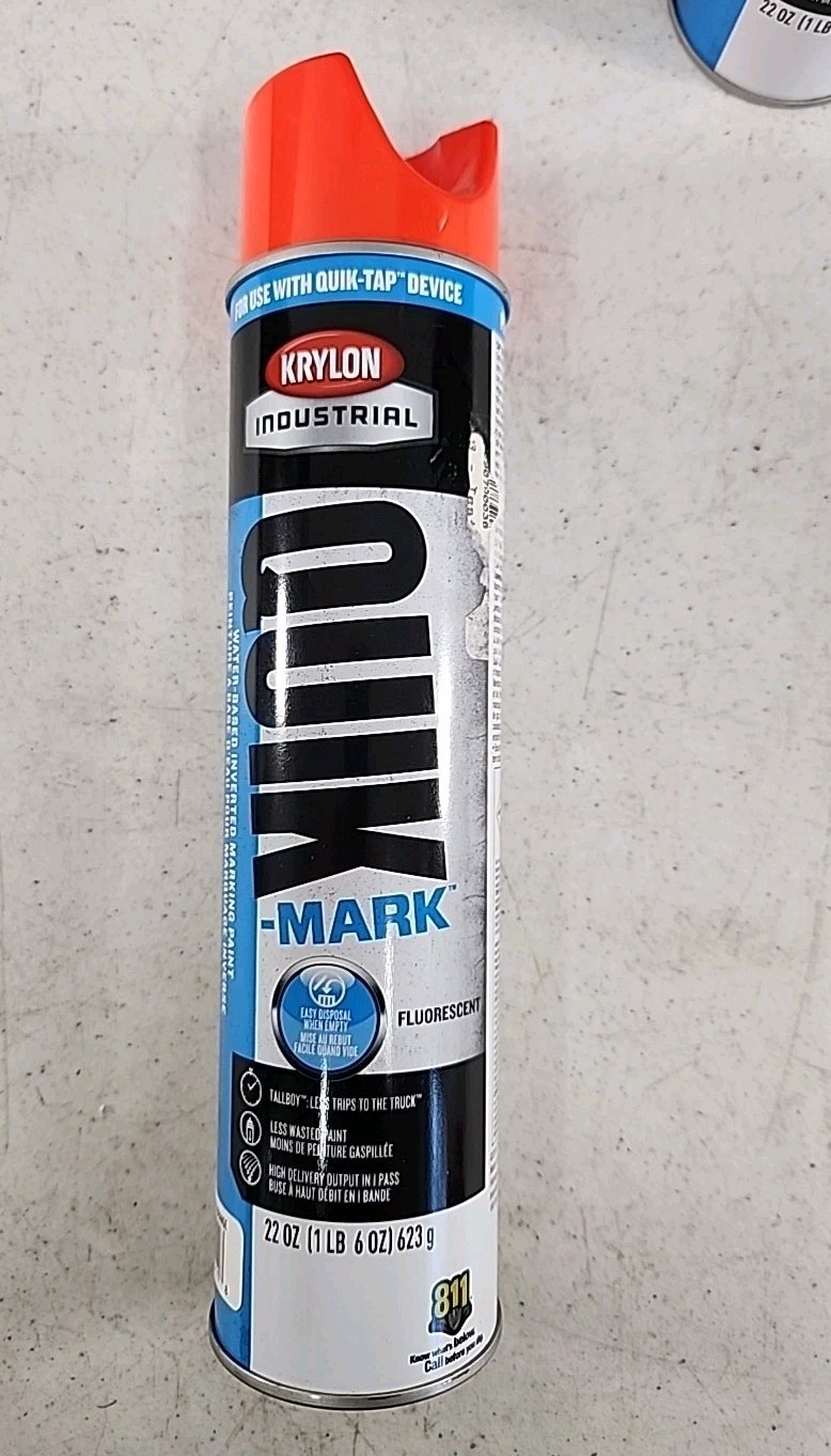 Marking Paint Krylon QUIK-MARK Water-Based Inverted 22oz Fluorescnt Orang (17)
