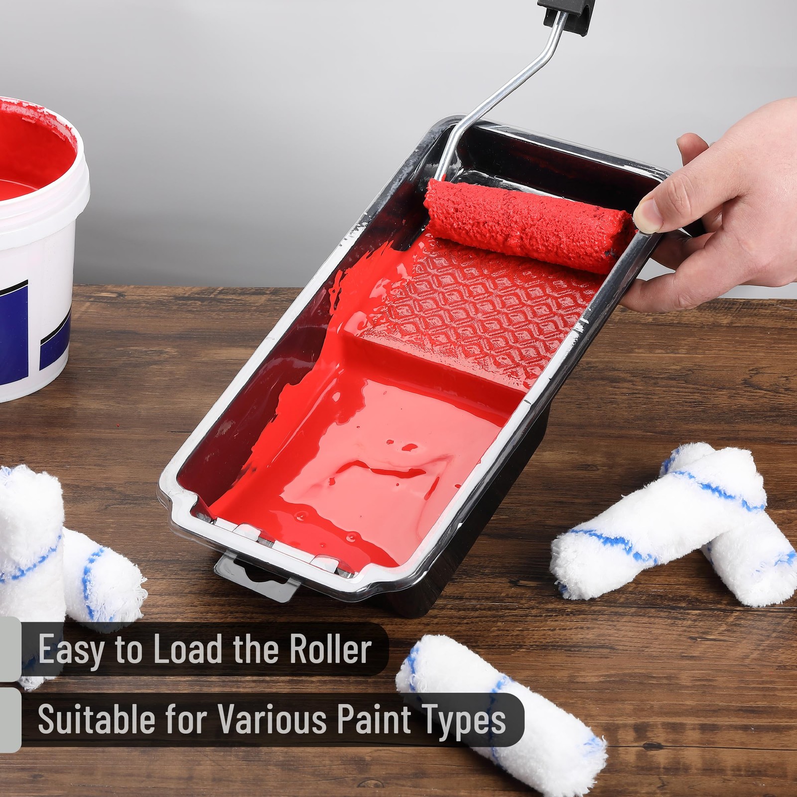 Bates- 4 Inch Paint Tray Set, 22 pcs, 1x 4 4 Inch, 22 Black