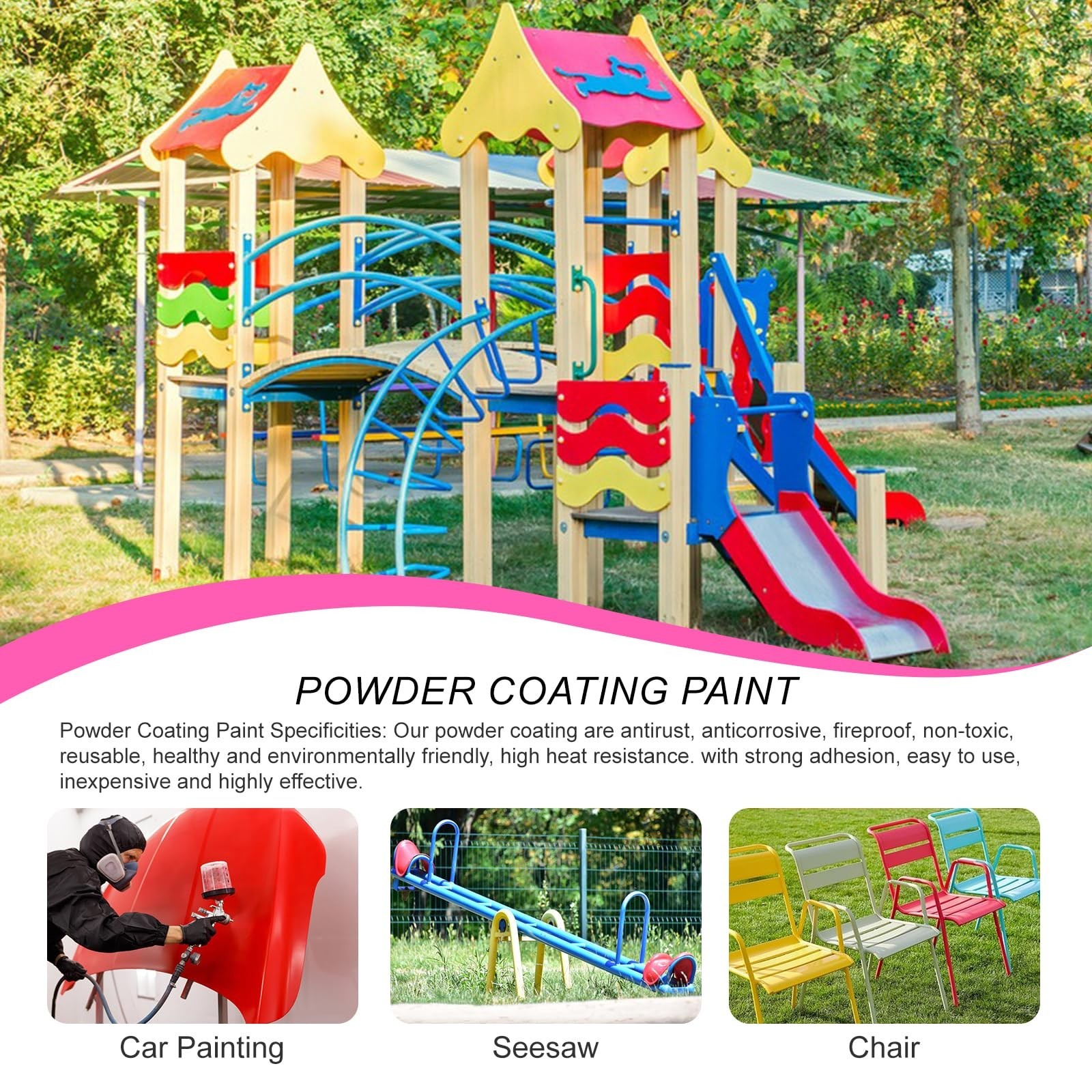 5 Color Powder Coating Paint for Metal | Durable Car & Building Materials | Stee