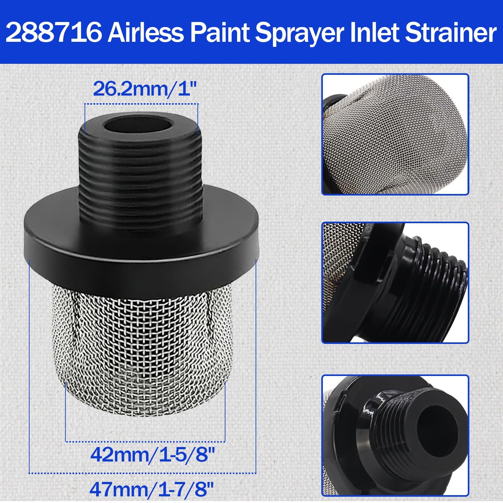 2-Pack 288716 3/4″ Inlet Strainer + 10-Pack 288749 Airless Spray Gun Filters