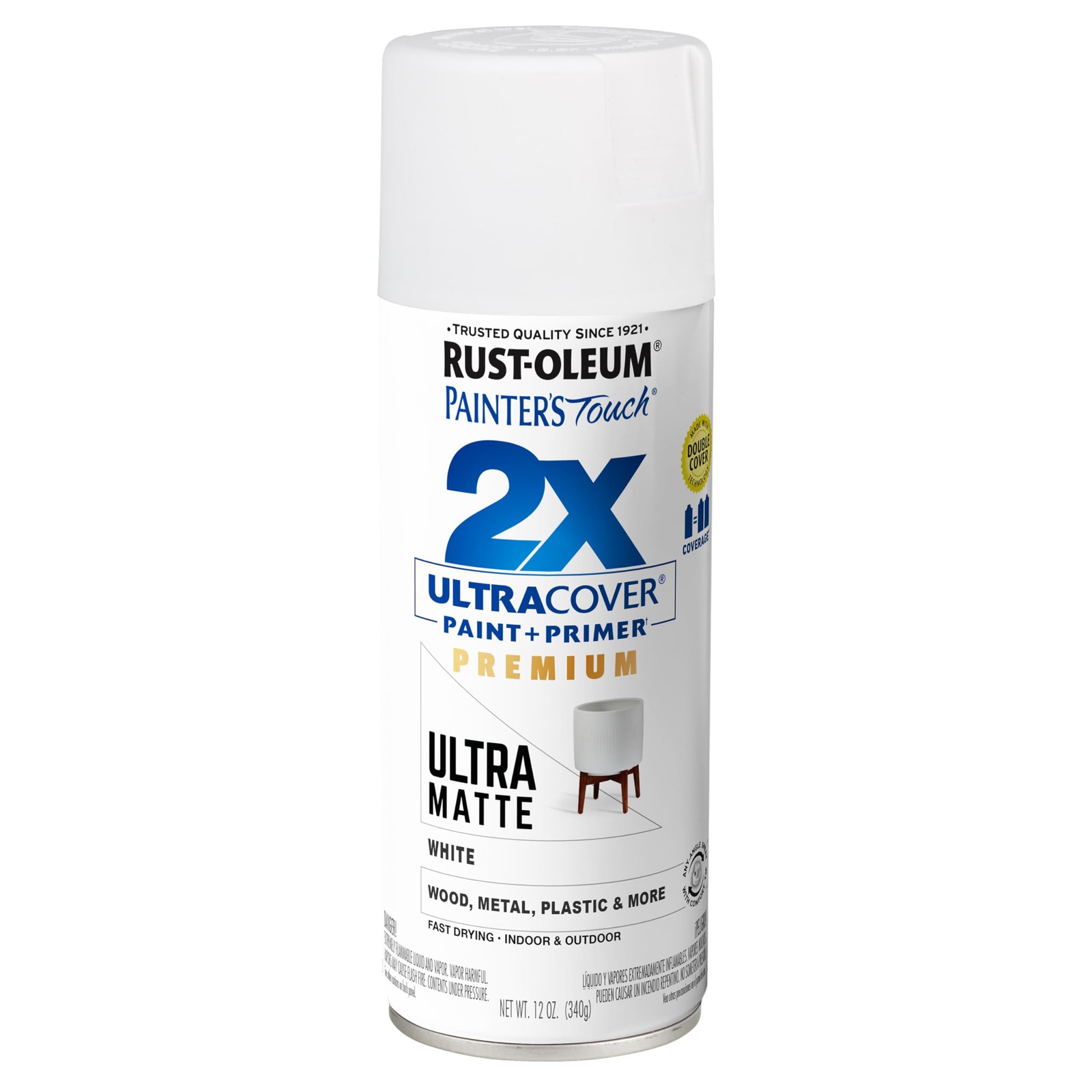 Rust-Oleum 331181 Painter’s Touch 2X 12 Ounce (Pack of 1), Ultra Matte White