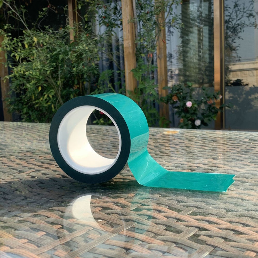 Green Polyester Tape, High Temp Masking Tape, Powder Coating, Adhesive JQ