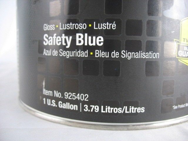 RUST-OLEUM 925402 Interior Exterior Alkyd Paint, DTM, Safety Blue, 1 gal, 5A268
