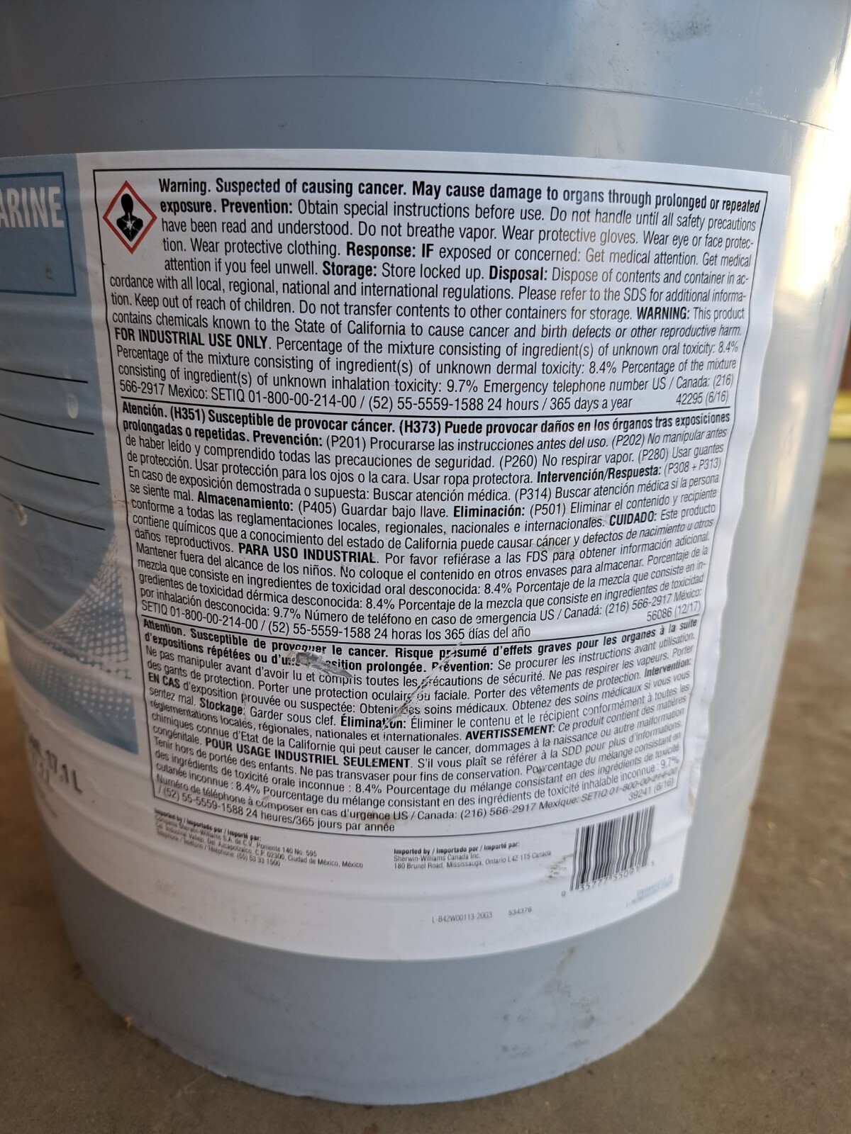 Sherwin Williams Protective & Marine Coatings Metalatex B42W113 Deep Base Paint