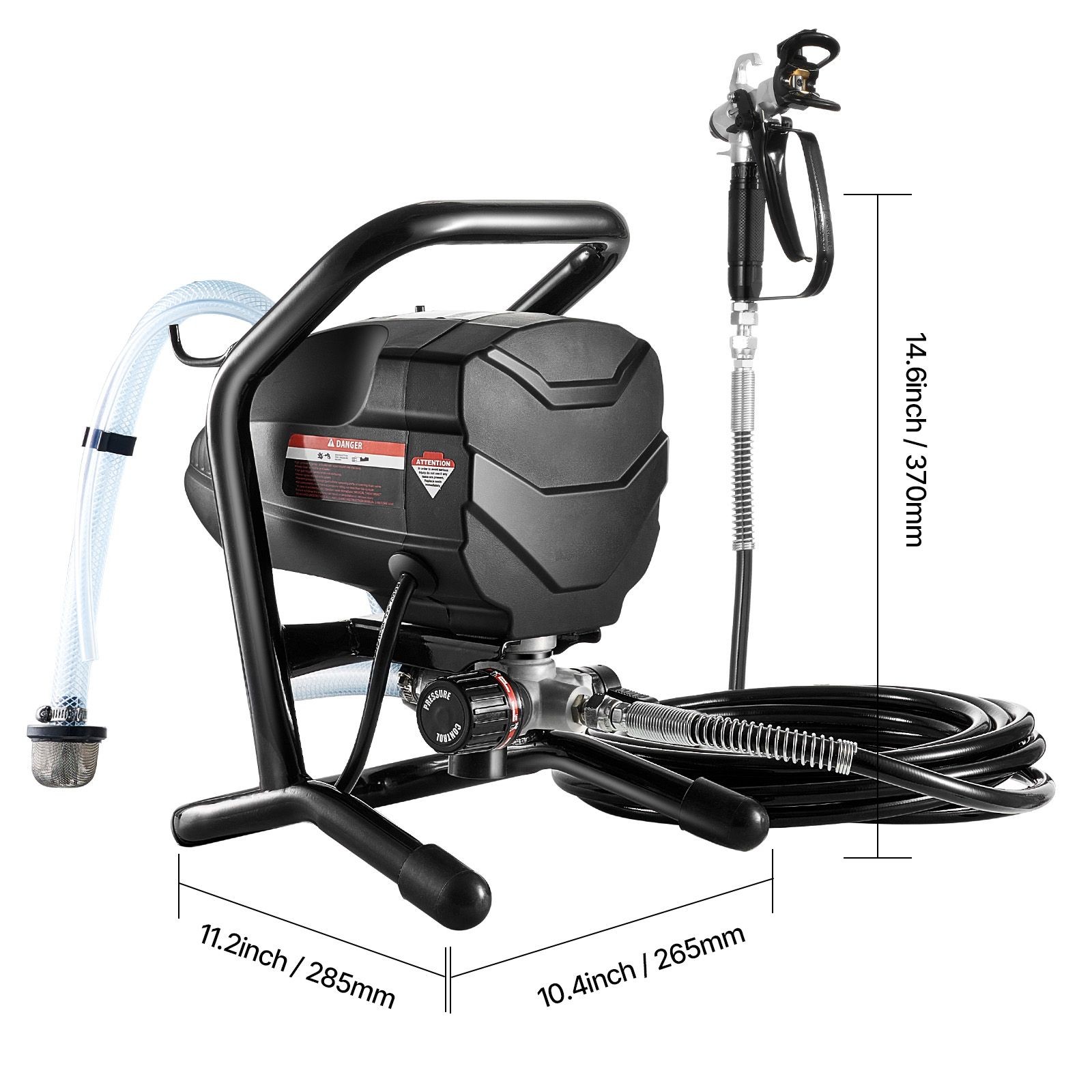 Stand Airless Paint Sprayer, 650W High Efficiency Airless Sprayer, 3000PSI