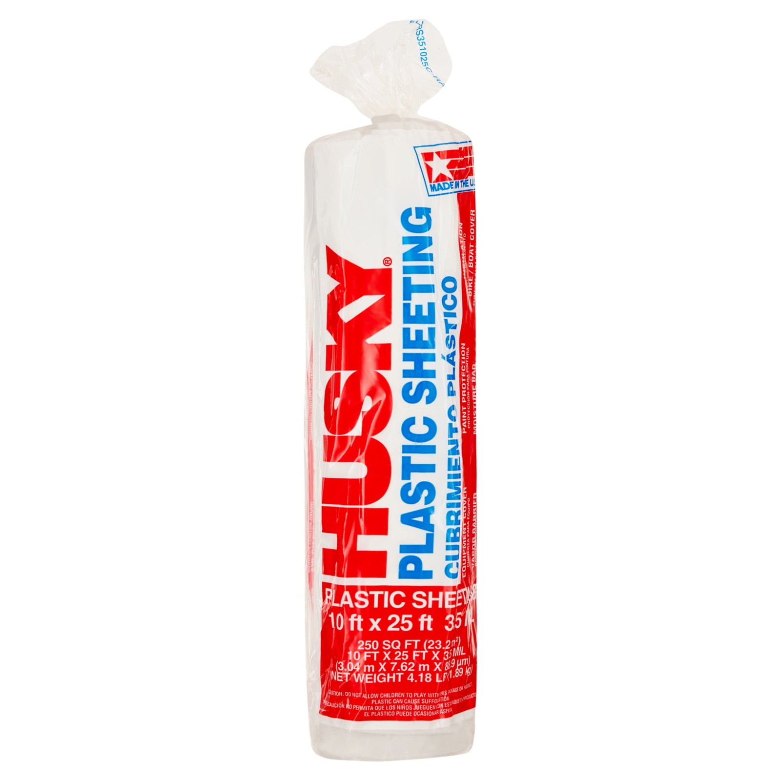 Husky 3.5 Mil Clear Plastic Sheeting, 10 ft. x 25 ft.