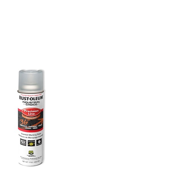 Rust-Oleum 1601838V Precision Line Marking Paint, Inverted, Clear, 20 Oz