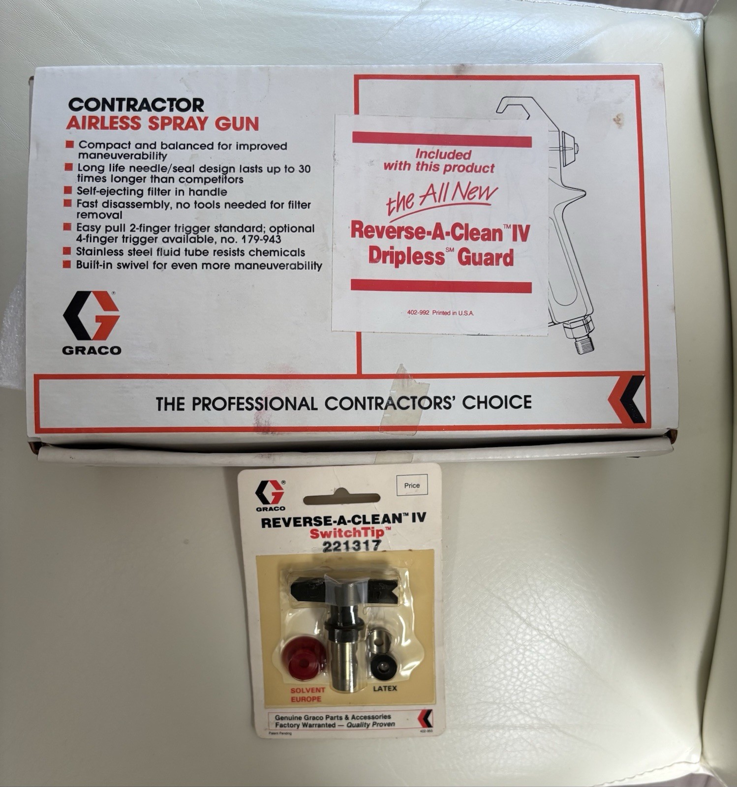 GRACO Contractor Airless Spray Gun 220955 220-955 + Reverse-A-Clean IV SwitchTip
