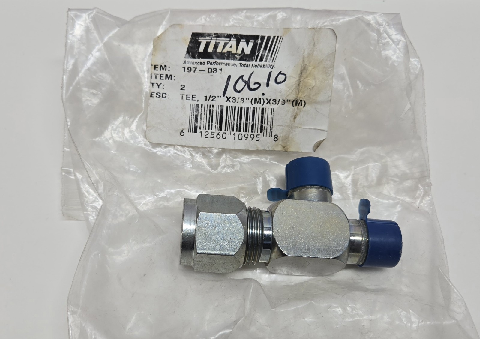 Titan 197-031 Tee Fitting 1/2″ X 3/8″ For Titan Speeflo Sprayers Genuine Titan