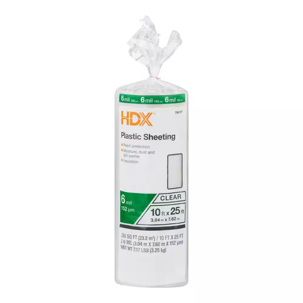 10 Ft. X 25 Ft. Clear 6 Mil Plastic Sheeting